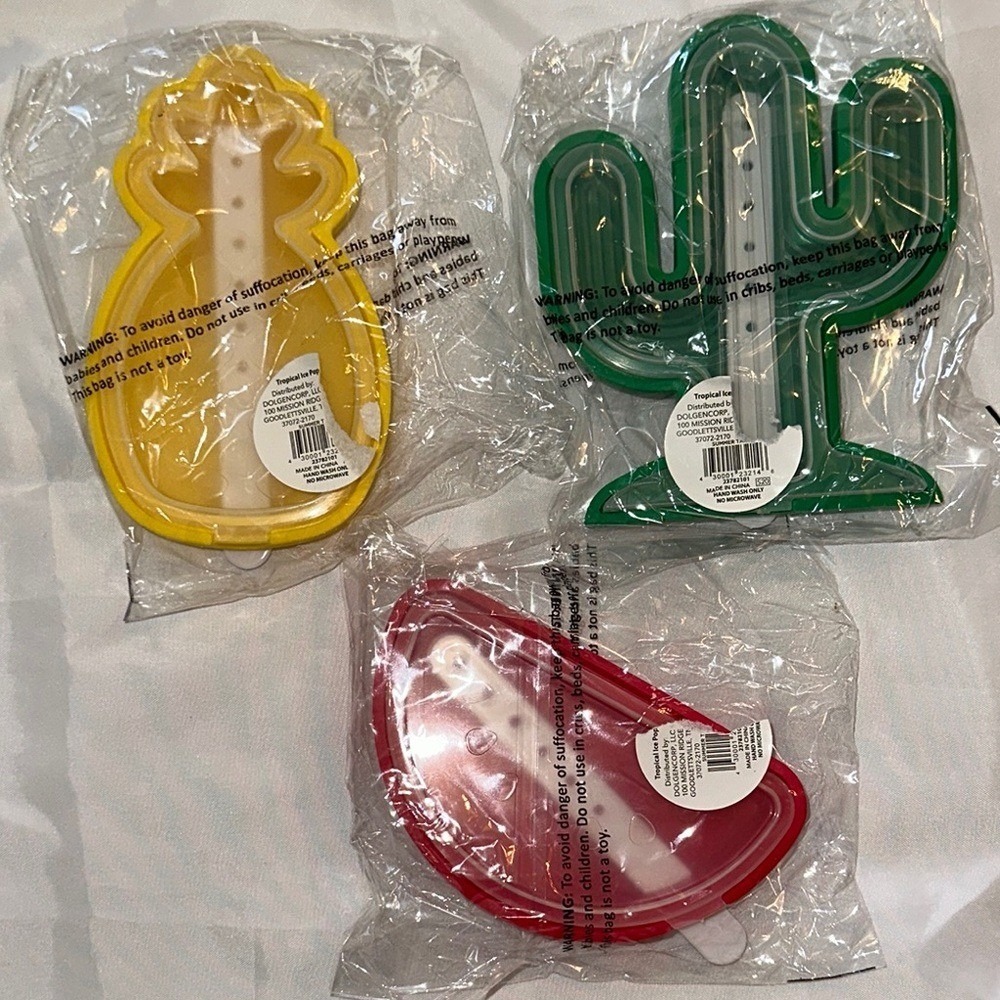 Tropical Ice Pop Molds Set of 3 Pineapple Cactus Watermelon Silicone Summer Fun